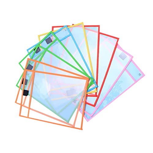 Happyyami 8Stücke Teiliges Wiederverwendbare Dry Erase Dokumentenhüllen für Studentenpapier Langlebig und Stabil für Büro und Schule Einfach Abwischbar und Praktisch von Happyyami