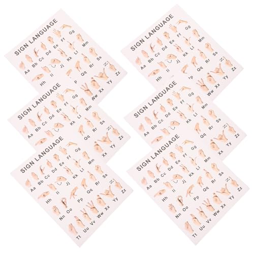 Happyyami 8blätter -gebärdensprache Lernposter Für Klassenzimmer Wanddekoration Und Alphabetische Für Anfänger Für Und von Happyyami