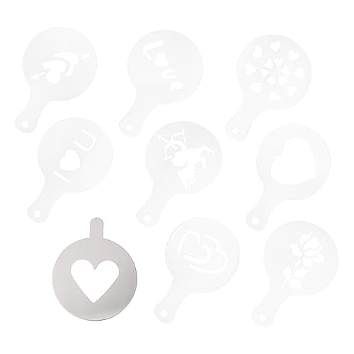 Happyyami 9 Stück Teiliges Valentinstag Kaffee Schablonen Wiederverwendbare Dekorationsvorlagen für Cappuccino Kaffeekreationen und DIY Backen Happyyami 9 Stück Teiliges Valentinstag Kaffee Schablonen Wiederverwendbare Dekorationsvorlagen für Cappuccino Kaffeekreationen und DIY Backen von Happyyami