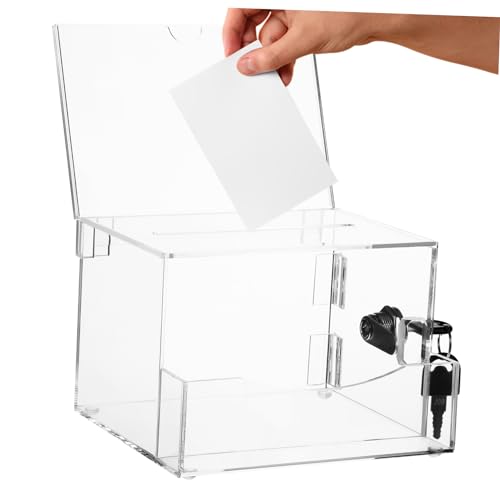Happyyami Abschließbare Abstimmungsbox aus Transparente Vorschlagsbox für Spenden Beschwerden und Abstimmungen Sichere Sammlung mit Schloss und Großer Öffnung Happyyami Abschließbare Abstimmungsbox aus Transparente Vorschlagsbox für Spenden Beschwerden und Abstimmungen Sichere Sammlung mit Schloss und Großer Öffnung von Happyyami
