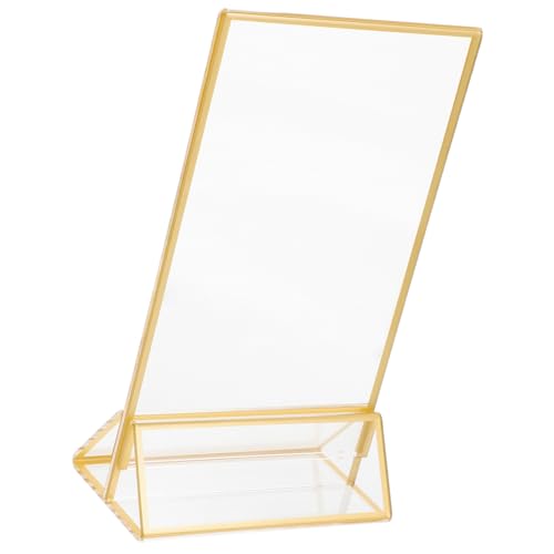 Happyyami Acryl Schilderhalter Mit Goldener Umrandung Doppelter Förmiger Tischaufsteller Für Hochzeiten Partys Cafés Und Restaurants Eleganter Menüständer Für Vielseitige von Happyyami