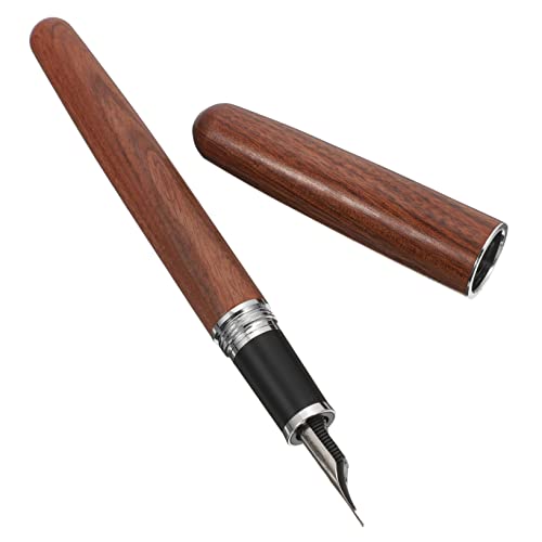 Happyyami Blumenholz Füllfederhalter Kalligrafie Geschenkstift für Studenten Hochwertiger Retro Schreibstift mit Deckel Praktisch für Schule und Langlebig von Happyyami
