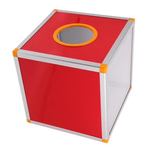 Happyyami Box Lotteriebox Tombolakugeln Tombolatrommel Tombola Losaufbewahrung Großer Tombola Ziehungsbehälter Lostrommel Losbecher Tombolazubehör Loskreisel Rot von Happyyami
