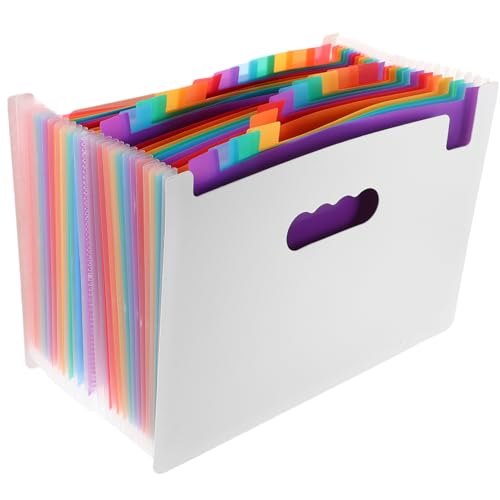 Happyyami Datei Aufbewahrungsbox erweitern Datei-Organizer bin Büro Slot Dateien multi ordner office organizer aktenorganizer document holder farbige Sorteretiketten Tasche für Akten pp Weiß von Happyyami