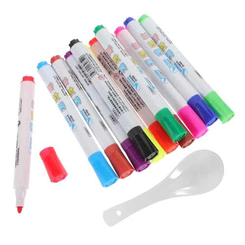 Happyyami Farbigen Whiteboard Markern für Abwischbare Wasserfeste Stifte mit Verbesserter Kapazität und Schwimmfähigkeit für Schule und Kreative Projekte Löffel von Happyyami