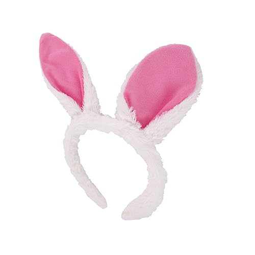 Happyyami Hasenohren-Haarschmuck Stirnbänder für Mädchen Kostüm-Haar-Accessoire Hasenohr Stirnbänder Hasenohr Cosplay Stirnband Ohrenstirnband Hasenohren Stirnband Plüschstoffe Rosa von Happyyami