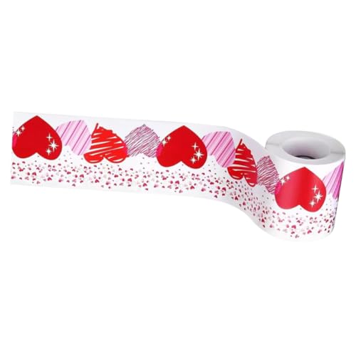 Happyyami Herz Rand Aufkleber Pinnwand Valentinstag Bulletin Border Aufkleber Beschichtete Papieraufkleber von Happyyami