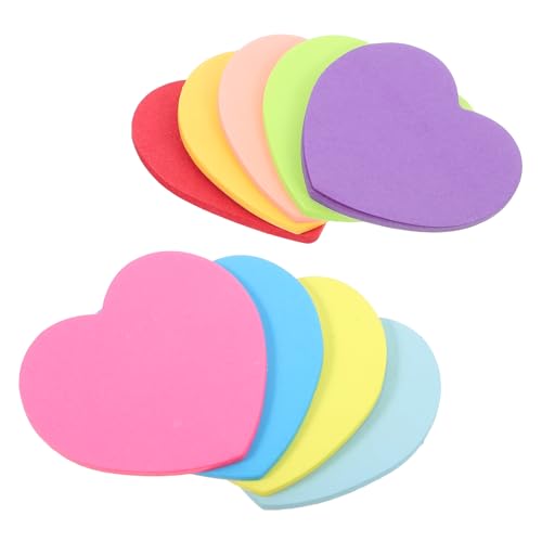 Happyyami Herzförmige Haftnotizen Selbstklebende Memo Pads Bunten Farben für Schule und Büro Praktische Notizblätter Erinnern und Organisieren von Happyyami