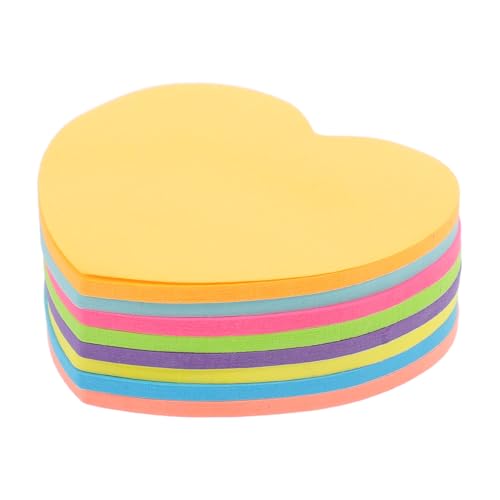 Happyyami Herzförmige Haftnotizen Set Bunte Notizblöcke für Schule Büro und Zuhause Selbstklebend Erinnern und Organisieren Vielseitige Verwendung Glattes Doppelseitig Beschreibbar von Happyyami
