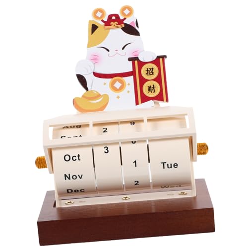 Happyyami Holzperpetualkalender Tischkalender aus Holz Dekorative Holzfigur für Büro und Zuhause Einfach Drehbare Monats und Tagesblöcke Perfektes für Familie und Freunde Happyyami Holzperpetualkalender Tischkalender aus Holz Dekorative Holzfigur für Büro und Zuhause Einfach Drehbare Monats und Tagesblöcke Perfektes für Familie und Freunde von Happyyami