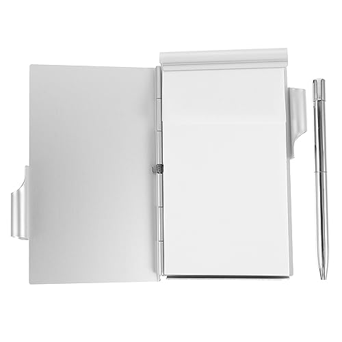 Happyyami Kartenbox aus Aluminiumlegierung office supplies notizbuch mit stift notebooke notizbuch zeitschrift Journaling kreatives Taschennotizbuch Taschennotizblock aus Metallpapier Silver von Happyyami