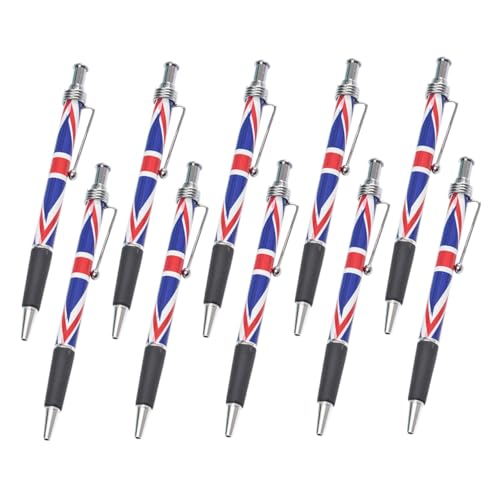 Happyyami Kugelschreiber Mit Britischer Flagge, 10 Stück, Für Zuhause, Büro Und Schule, Glatter Schreibstift Mit Bequemem Griff, Signierkugelschreiber, Leere Tinte von Happyyami
