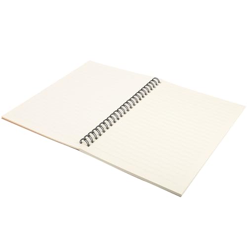 Happyyami Memo Notizbuch mit Spiralbindung Notizbuch aus Hochwertigem Braunem Kunstleder für Schule Büro und Kreative Notizen Liniert Vielseitig Einsetzbar Seiten von Happyyami