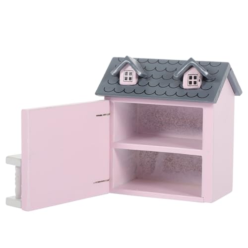 Happyyami Mini- Miniature House miniaturhaus Garden Decoration Ornamente playmobilhaus gefälscht Pflanzen Vogelhaus für drinnen Verzierung des Sinn-Layouts Mikro- - hölzern Rosa von Happyyami
