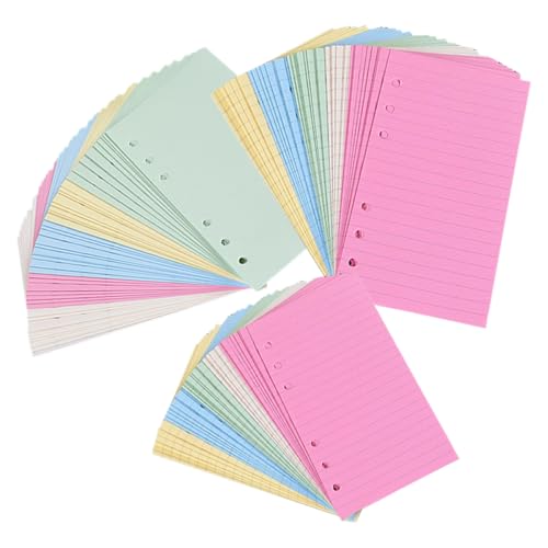 Happyyami Nachfüllpapier für Notizbücher Buntes Liniertes Leeres Papier Geeignet für Notizblock und Planer Langlebig und Einfach zu Verwenden von Happyyami
