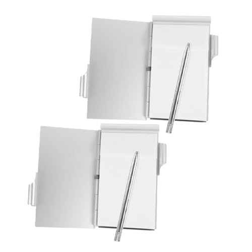 Happyyami Notizbuch aus Metallkarton notizbuch mit stift Schwarzer Stifthalter Taschennotizblock mit Stift Taschennotenpad Tragbares Notizbuch Aluminiumlegierung Silver von Happyyami