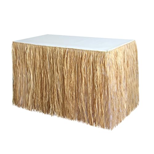 Happyyami Raffia Tischrock aus Simulationstroh Dekorativer Sommerparty Tischrock Leichter für Strand und Küstenfeiern Natürliche Bastfarbe Tischdekoration Happyyami Raffia Tischrock aus Simulationstroh Dekorativer Sommerparty Tischrock Leichter für Strand und Küstenfeiern Natürliche Bastfarbe Tischdekoration von Happyyami