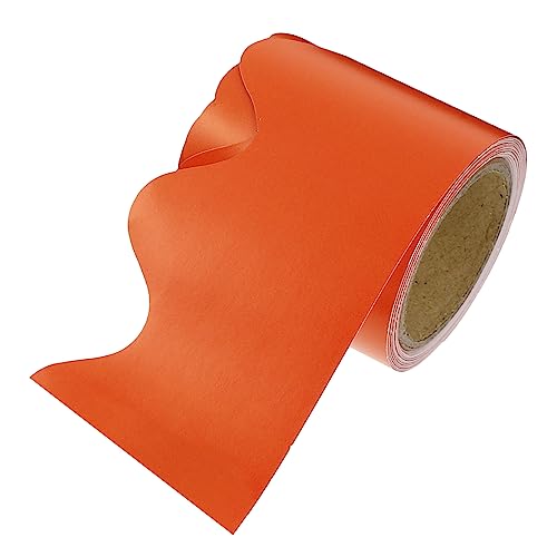 Happyyami Randdekorpapier Pinnwandränder in Pastelltönen Bordüren für Klassenzimmerwände bürodeko büro dekoration zubehör schreibtisch Bordüre der Tafel Klassenzimmerdekor Papierstau Orange von Happyyami