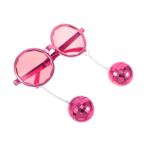 Happyyami Spiegelkugelbrille Kreisbrille Discokugel-Zubehör Disco-Party-Brille Spaß Neuheit lustig sonnenbrille gläser Disco-Brille für Männer Szenenzubehör Plastik Violet von Happyyami