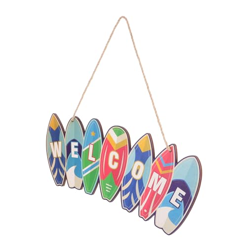 Happyyami Stranddekoration Surfbrett Holzschild Wandbehang mit Aufhängeseil für Hawaiianische Sommerpartys Deko für Zuhause und Veranstaltungen Langlebig und Attraktiv Gestaltet von Happyyami