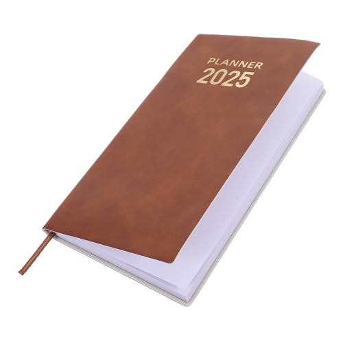 Happyyami Zeitmanagement-kalender Büro Tagesplaner-notizbuch Monatsplaner Notizblock Zu Täglich Dein Jährlich Wochenplaner Buch Planen Kalender-notizbuch Schreibbuch Kunstleder Brown von Happyyami