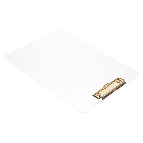 Happyyami transparenter Ordner Klemmbrett a4 hart Schulbedarf Clips Support Board clipboard klemmbrettmappe büromaterial schulmaterial school supplies a4-Dateiclip A4-Klemmbrett Acryl Golden von Happyyami