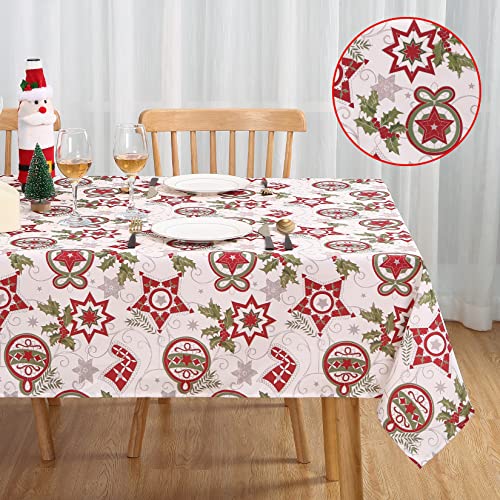 Hapterouse Tischdecke Weihnachten Tischdecke Weiße Tischdecke Abwaschbar Rechteckige Weihnachtstischdecken Wasserfeste Tischdecke für Home Restaurant Party,132x275cm Hapterouse Tischdecke Weihnachten Tischdecke Weiße Tischdecke Abwaschbar Rechteckige Weihnachtstischdecken Wasserfeste Tischdecke für Home Restaurant Party,132x275cm von Hapterouse
