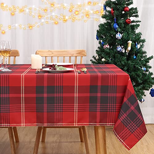 Hapterouse Weihnachten Tischdecke Wasserabweisend Tischtuch Kariert Abwaschbare Tischdecke Fleckschutz Tischtuch für Küche Esszimmer Tischdecke Weihnachtendeko Tischwäsche,137x229cm,Rot mit Schwarz Hapterouse Weihnachten Tischdecke Wasserabweisend Tischtuch Kariert Abwaschbare Tischdecke Fleckschutz Tischtuch für Küche Esszimmer Tischdecke Weihnachtendeko Tischwäsche,137x229cm,Rot mit Schwarz von Hapterouse