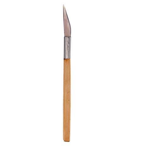 Haptian Achat-Burnisher-Poliermesser-Kante mit dem Bambusgriff-Schmuck, der Werkzeuge herstellt(1Stück) von Haptian