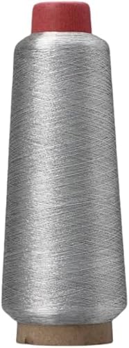 3200 m Metallic-Stickgarn, silberfarben, Glitzer, Polyester-Nähgarn für Nähmaschine, Kreuzstich von HarParBar