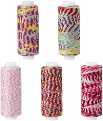 5 Rollen, 274 m, Farbverlauf, Polyester-Nähgarn, Stickgarn, Kreuzstichgarn zum Nähen, Knüpfen und Basteln, Violett 5 Rollen, 274 m, Farbverlauf, Polyester-Nähgarn, Stickgarn, Kreuzstichgarn zum Nähen, Knüpfen und Basteln, Violett von HarParBar