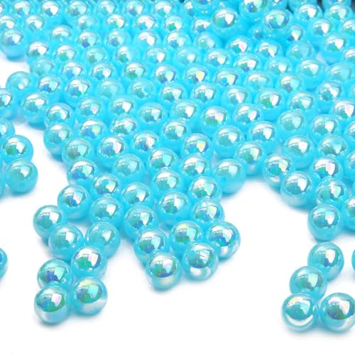 Perlen für Schmuckherstellung, runde Acrylperlen, hellblau, AB-Farben, lose Blasen-Abstandshalter mit Loch, 6 mm Perlen zum Basteln, 1000 Stück von HarParBar