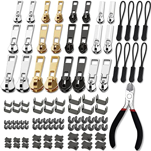 Haraqi 105 Stück Reißverschluss Reparatur Set,Reisverschlussreparaturset Zipper, Zipper, Ersatz Reissverschluss Zipper, Reißverschluss Reparaturset Zipper, Reißverschluss (3 Größen: #3/5/8) von Haraqi