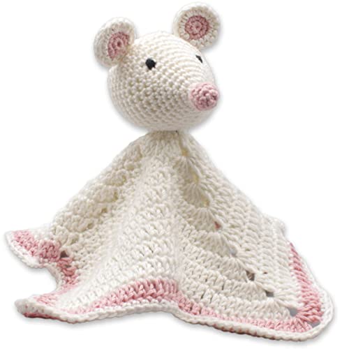 HardiCraft Häkelset Amigurumi Schmusetuch Maus mit Baumwollgarn und Füllmaterial, Diam. 28 cmcm, HC-40MB091 von Hardicraft