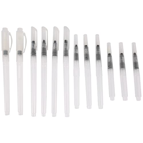 Harewtwy 12 Teiliges Aquarell Pinsel Stift Set, Aquarell Stifte, Wasser Farben Marker auf Wasser Basis, WasserlöSlicher Bunt Stift von Harewtwy