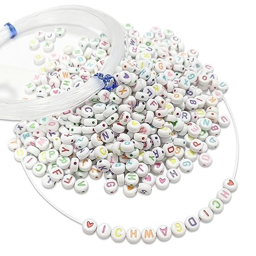 1100 Stück für perlen zum auffädeln, buchstabenperlen, acrylperlen für machen halsketten/anhänger für armbänder Handgemachter DIY-Schmuck 1100 Stück für perlen zum auffädeln, buchstabenperlen, acrylperlen für machen halsketten/anhänger für armbänder Handgemachter DIY-Schmuck von Harewu
