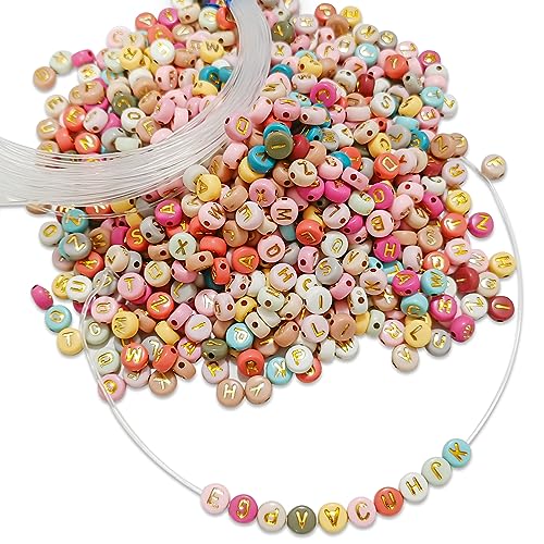 1100 Stück Letter Beads A-Z Bunte Buchstabenperlen 7 mm Acrylperlen,armbänder selber machen,schmuck DIY herstellung geschenke für mädchen von Harewu