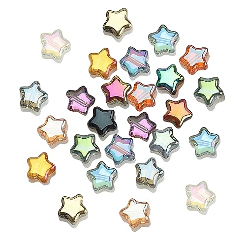 Harewu 100 Stück Sternförmige Perlen, Kristallglas, sternförmige Abstandshalter, 8 mm, bunte, sternförmige Perlen, für Armbänder und Halsketten, Basteln, Geschenke Harewu 100 Stück Sternförmige Perlen, Kristallglas, sternförmige Abstandshalter, 8 mm, bunte, sternförmige Perlen, für Armbänder und Halsketten, Basteln, Geschenke von Harewu