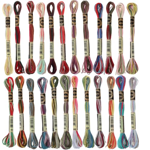 24 Stränge Multicolor Stickgarn Embroidery Floss Kreuzstich Fäden Embroidery Threads Garn für Freundschaftsbänder Perlgarn 8m 6fädig Strickgarn für Kreuzstichfaden Stickerei Crafts Arts Armbandfaden 24 Stränge Multicolor Stickgarn Embroidery Floss Kreuzstich Fäden Embroidery Threads Garn für Freundschaftsbänder Perlgarn 8m 6fädig Strickgarn für Kreuzstichfaden Stickerei Crafts Arts Armbandfaden von Hariendny