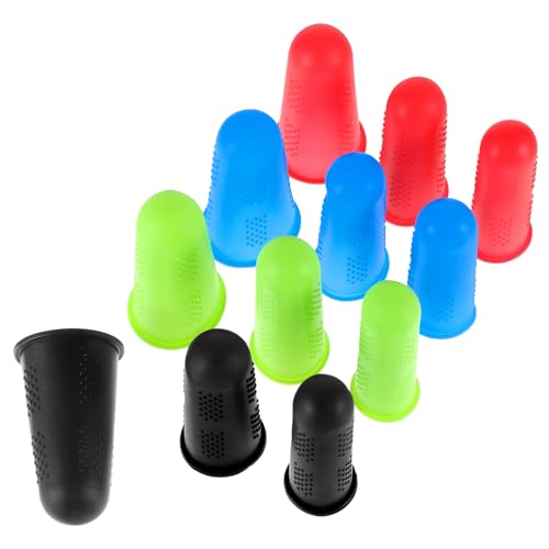 24 Stück Gummi Fingerspitzen, 4 Farben Silikon-Fingerhülsen, 3Größen Wiederverwendbarer Fingerschutz, Rutschfeste Verbrühungs-Fingerkappe für Nähen, Gärtnern, Wachsen, Kleben, Saitenübung 24 Stück Gummi Fingerspitzen, 4 Farben Silikon-Fingerhülsen, 3Größen Wiederverwendbarer Fingerschutz, Rutschfeste Verbrühungs-Fingerkappe für Nähen, Gärtnern, Wachsen, Kleben, Saitenübung von Hariendny