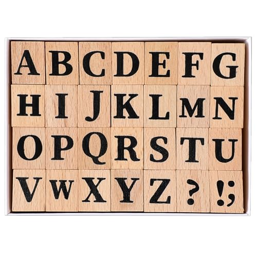 28 Stück Buchstaben Stempel, Alphabet Holz Stempel Set, Alphabet Stempel, Vintage Hölzerne Stempel, Holz Gummistempel Mark Symbol Stempel für Handwerk, Buchstaben, Scrapbooking, DIY Karten 28 Stück Buchstaben Stempel, Alphabet Holz Stempel Set, Alphabet Stempel, Vintage Hölzerne Stempel, Holz Gummistempel Mark Symbol Stempel für Handwerk, Buchstaben, Scrapbooking, DIY Karten von Hariendny