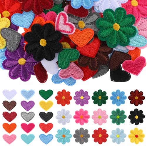 60 Stück Patches zum Aufbügeln, Patch zum Aufnähen, Herz Flicken zum Aufbügeln, Gänseblümchen Blume Flicken zum Aufbügeln, Bestickte Aufnäher, Patches Klett für Hut, Jacke Jeans, Rucksäcke DIY-Zubehör 60 Stück Patches zum Aufbügeln, Patch zum Aufnähen, Herz Flicken zum Aufbügeln, Gänseblümchen Blume Flicken zum Aufbügeln, Bestickte Aufnäher, Patches Klett für Hut, Jacke Jeans, Rucksäcke DIY-Zubehör von Hariendny