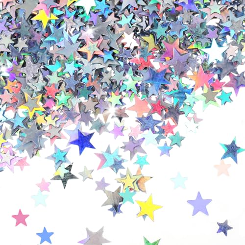 6000 Stück Konfetti Geburtstag Deko, 60g Ster Konfetti Silber, Konfetti Holografische, Sterne Glitzer Pailletten, Tisch Streudeko, Acryl Sterne Streudeko für Party, Hochzeitsdekorationen 6000 Stück Konfetti Geburtstag Deko, 60g Ster Konfetti Silber, Konfetti Holografische, Sterne Glitzer Pailletten, Tisch Streudeko, Acryl Sterne Streudeko für Party, Hochzeitsdekorationen von Hariendny