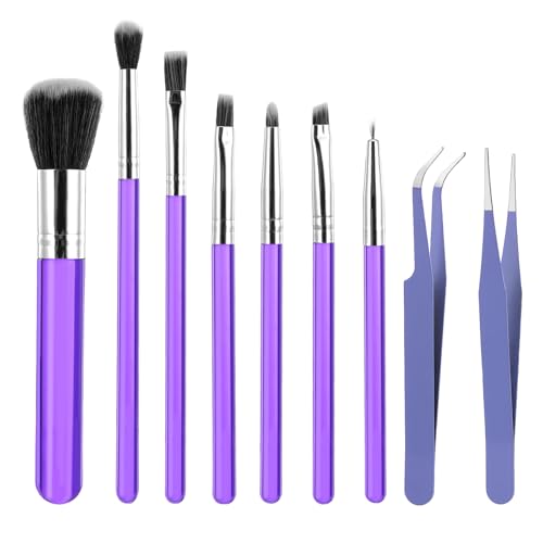 9 Stück Kuchen Fondant Bürsten Set Kuchen Modellierwerkzeug Fondant Dekorationswerkzeug-Set Backen Malerei Pinsel Lebensmittel Pinsel für DIY 3D Dekoration Kuchens Kekse und Desserts Gebäck Lila von Hariendny