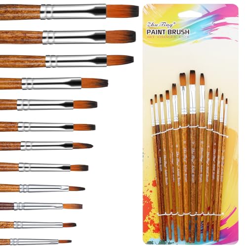 Acryl Pinsel Set 12 Stück Aquarellpinsel Künstlerpinsel Aquarellpinsel Pinselset für Acrylfarben, Professionelles Kunstpinsel Nylon Acrylfarben Pinsel Gouache Ölgemälde Künstler Erwachsene Acryl Pinsel Set 12 Stück Aquarellpinsel Künstlerpinsel Aquarellpinsel Pinselset für Acrylfarben, Professionelles Kunstpinsel Nylon Acrylfarben Pinsel Gouache Ölgemälde Künstler Erwachsene von Hariendny