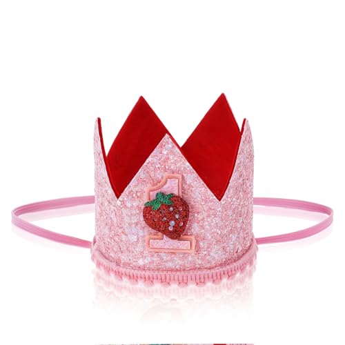 Berry First Birthday Hut, Sweet Pink First Birthday Crown for Girl, Cute 1st Birthday Hat for Party Decoration Photo Props Berry First Birthday Hut, Sweet Pink First Birthday Crown for Girl, Cute 1st Birthday Hat for Party Decoration Photo Props von Hariendny
