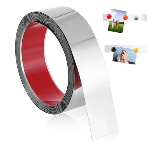 Selbstklebende Rückseite, Metallstreifen für Magnete, 5 m x 4,1 cm, flexible eisenhaltige Memo-Streifen, starkes Abziehen und Aufkleben, eisenhaltiges Klebeband, Rolle für Schule, Werkstatt, Büro von Hariendny