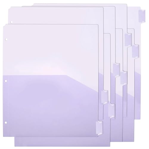Hariendny A4-Plastic-Binder-Trennblätter mit 8 Registerkarten, lila, 3 Löcher, Kunststoff, A4 von Hariendny