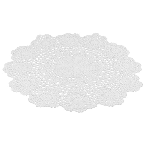 Harilla Handgemachte Weiße Runde Tischdeckchen Aus Gehäkelter Baumwolle. Verwenden Sie Sie Als Tischsets, Tischdecken Oder Sofa für Computertisch, Aufenthaltsraum, von Harilla