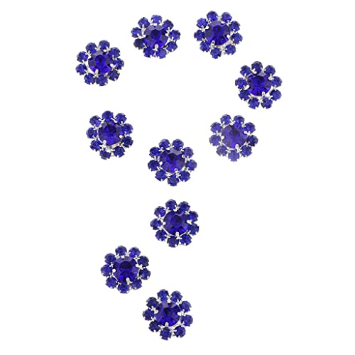 Harilla 10 10 Mm Glänzende Strassknöpfe Kristalllegierung Knopfverzierungen (flache Rückseite), Blau, 1 cm von Harilla